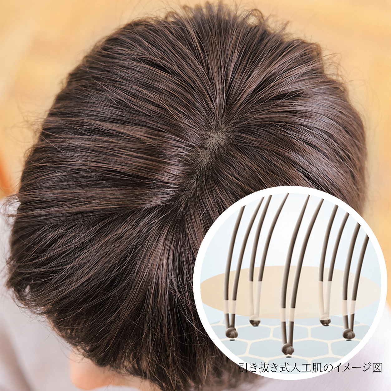 引き抜き式ワイド人工肌